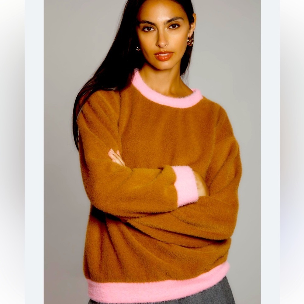 ANTHROPOLOGIE Maeve Cozy Ringer Sweatshirt Size XS